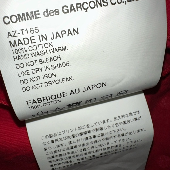 COMME des Garçons PLAY Red polka dot heart long sleeve tee t-shirt size M Japan - Picture 7 of 8